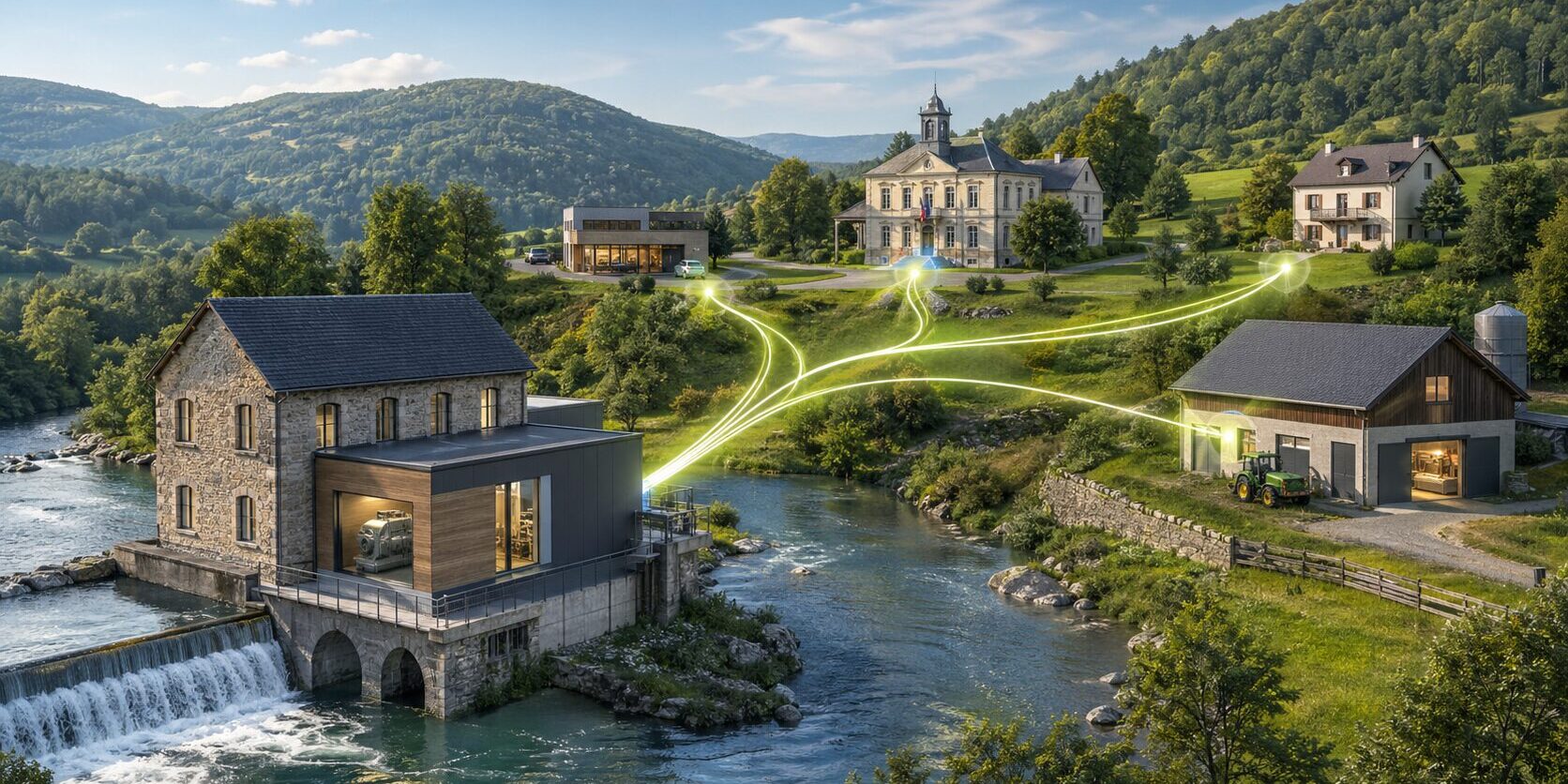 moulin auto-consommation collective moulin produisant de l'électricité pour tout un quartier
